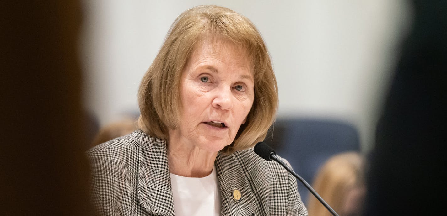 Senator Mary Kiffmeyer, R-Big Lake, spoke about her Omnibus State Government Bill before the Senate Finance Committee. ] GLEN STUBBE &#x2022; glen.stubbe@startribune.com Tuesday, April 23, 2019 The Minnesota Legislature came back into session today after the Easter/Passover break. With a month out until the end of the session, what are legislators getting done?