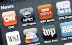 "Antalya, Turkey - February 12, 2012: Apple Iphone 4 screen with news applications including CNN, ABC News, Bbc News, Fox News, Wall Street Journal, M