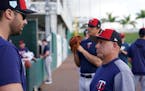 New Twins pitching coach Wes Johnson during spring training.