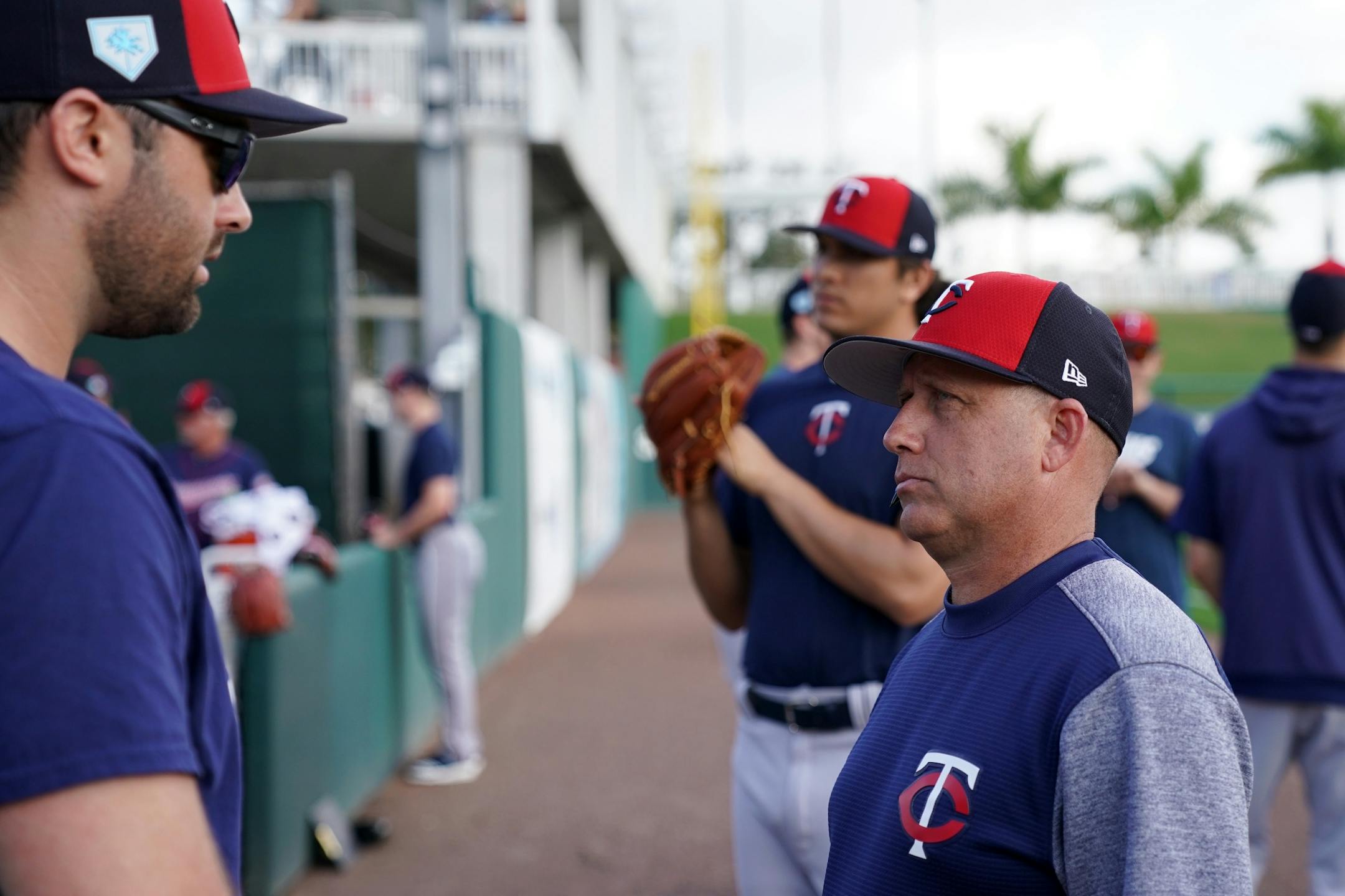New Twins pitching coach Wes Johnson during spring training.