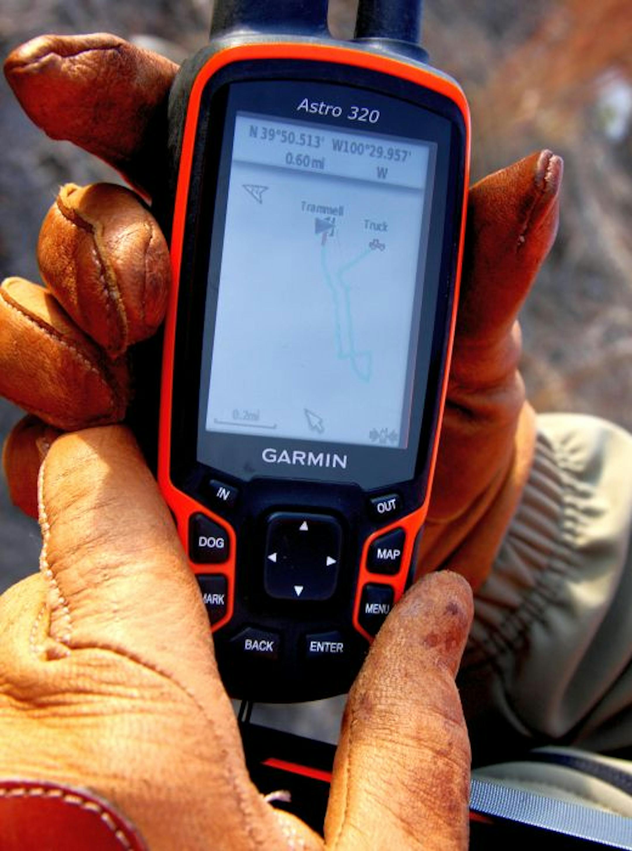 The Garmin Astro 320 easily helps me keep track of my bird dog, Trammell