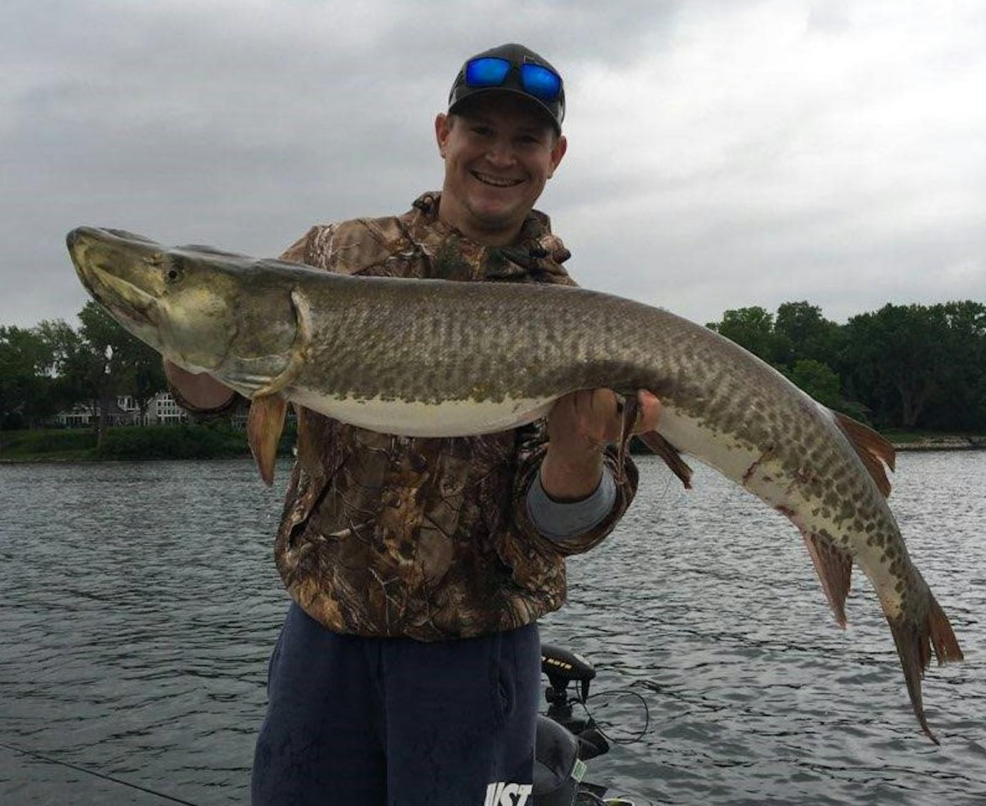 Chris Dahl of Cologne caught this muskie in 20 feet of water off a deep weed line on Lake Minnetonka on the first day of the muskie season.