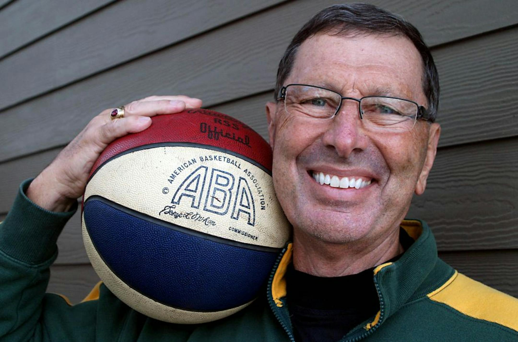Former Minnesota Muskies guard Erv Inniger from the American Basketball Association at his son's home in Golden Valley, Minn., Saturday, Feb. 4, 2012.