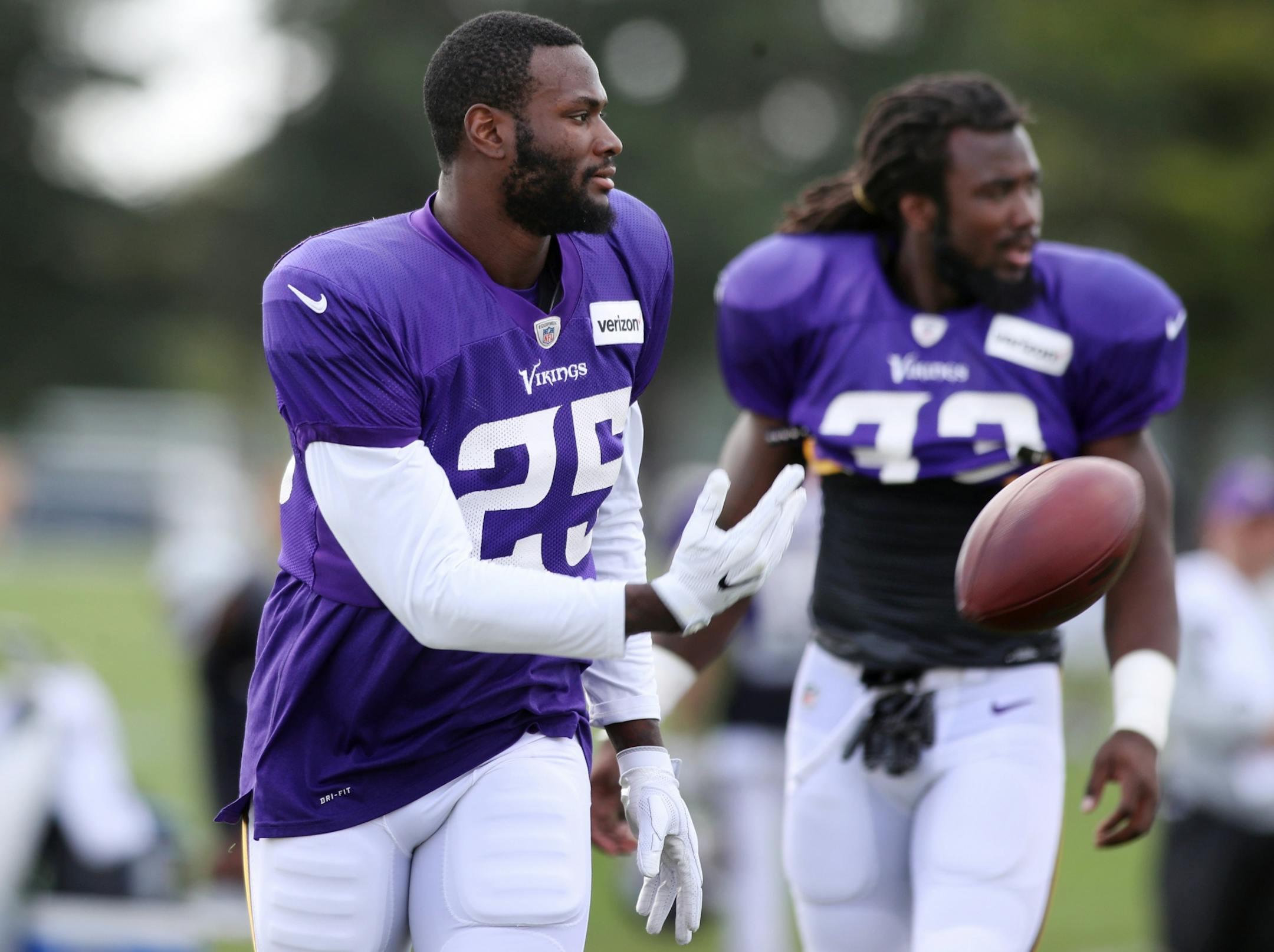 Minnesota Vikings running back Latavius Murray (25) was activate to the perform list at Minnesota State University, Mankato Monday August 7, 2017 in Mankato, MN.