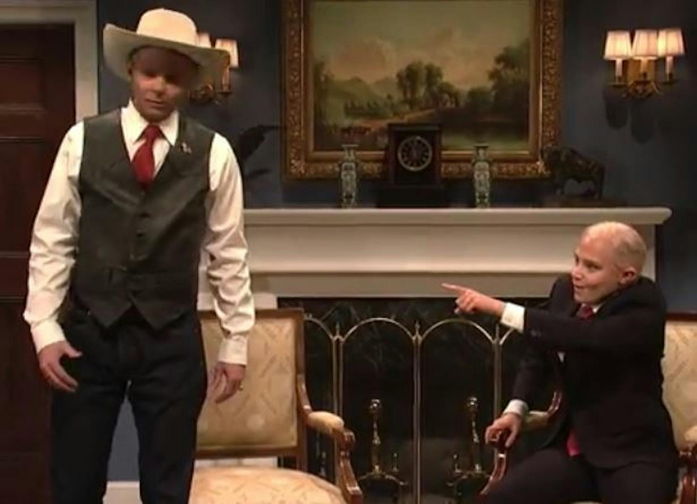 On "Saturday Night Live," the opening sketch featured Mikey Day as Alabama U.S. Senate candidate Roy Moore at the White House with Kate McKinnon as Attorney General Jeff Sessions.