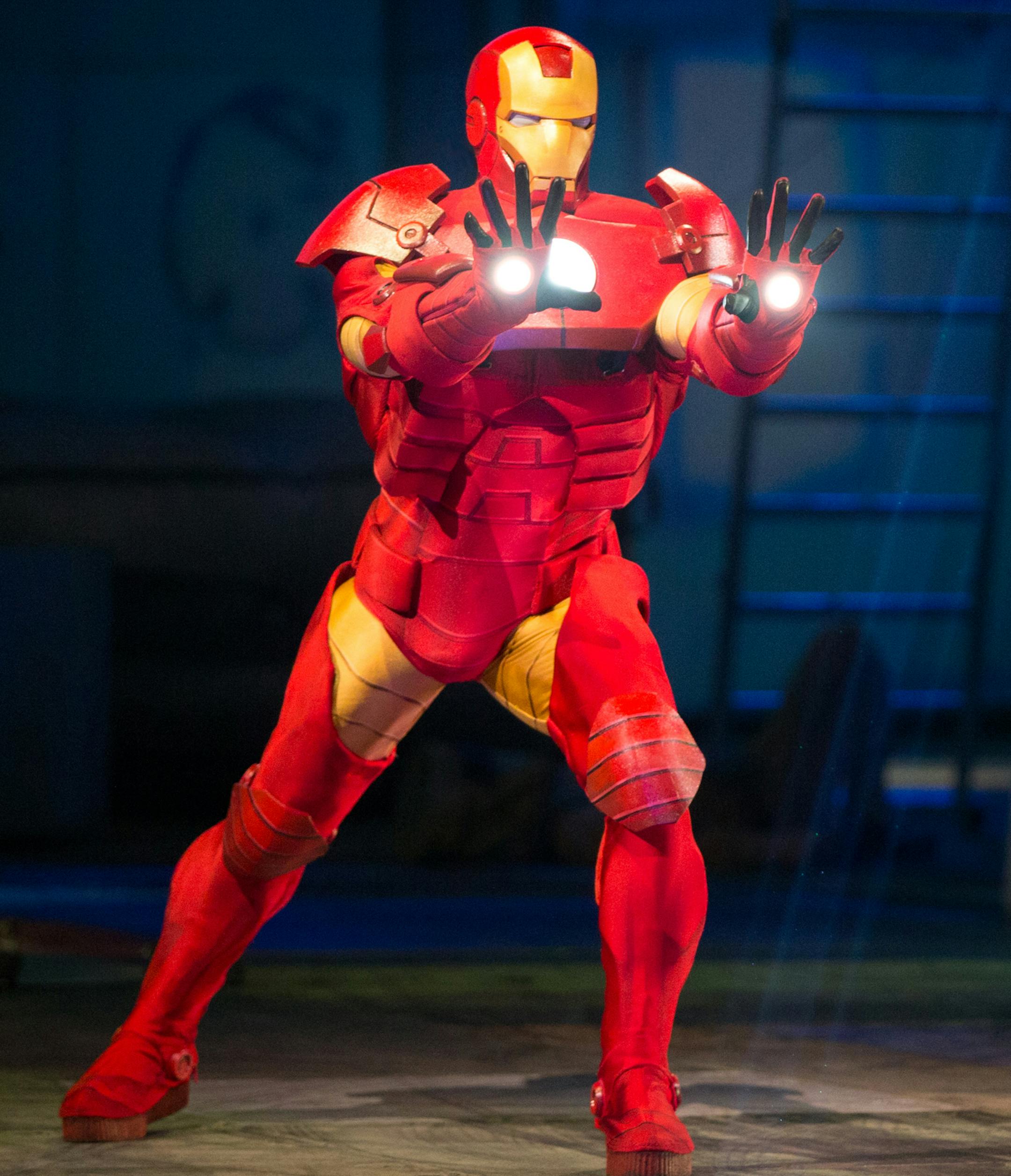 courtesy of Nemer Fieger Antonio Jackson, 29, performs in his 30-pound Iron Man suit in "Marvel Universe LIVE!"