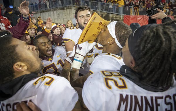 The Gophers huddled and hollered after reclaiming Paul Bunyan's Axe a year ago in Madison. A repeat on their home turf this season would give Minnesot