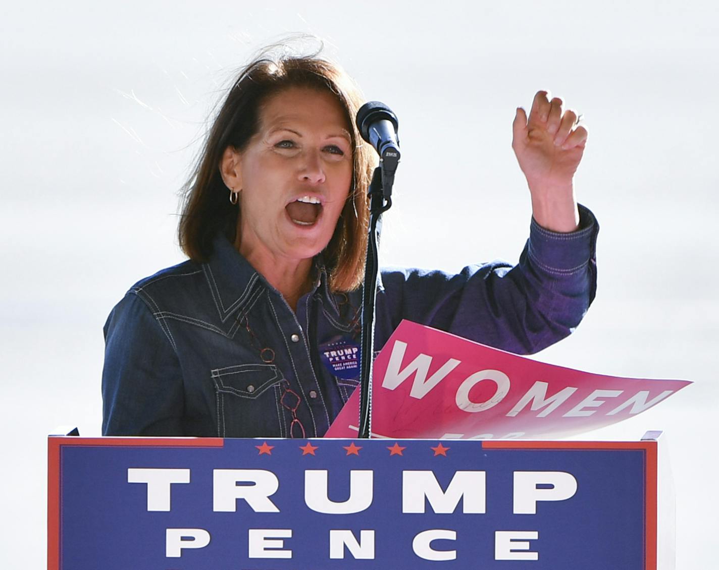 Former Minnesota congresswoman Michele Bachmann spoke at a November 2016 rally for Donald Trump at the Minneapolis-St. Paul International Airport.