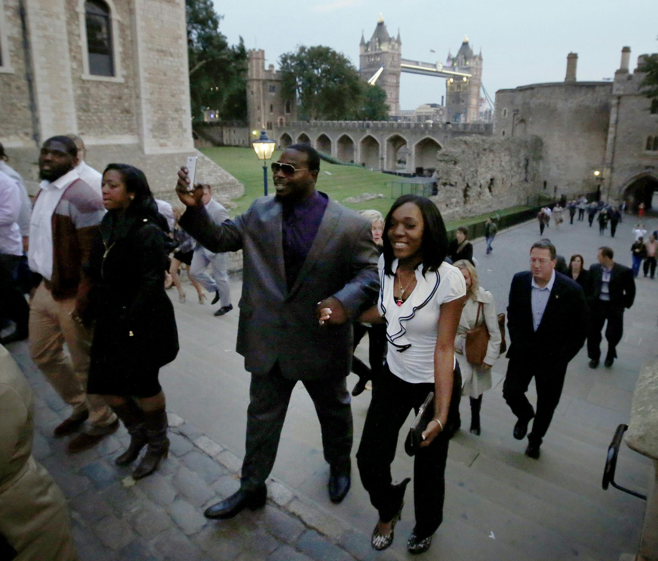 The Minnesota Vikings players and staff were given a tour of Tower of London. The Minnesota Vikings attended a private event at The Tower of London on Friday evening. ] CARLOS GONZALEZ cgonzalez@startribune.com September 27, 2013, London, England (Minnesota Vikings in London) Vikings visit The Tower of London