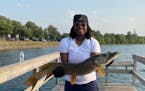 Alecia Sanders caught this 32-inch northern off the dock at Bde Maka Ska using a sucker bait.
