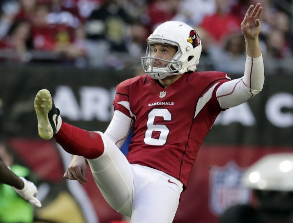 Arizona Cardinals punter Matt Wile (6) during the first half of an NFL football game against the New Orleans Saints, Sunday, Dec. 18, 2016, in Glendal