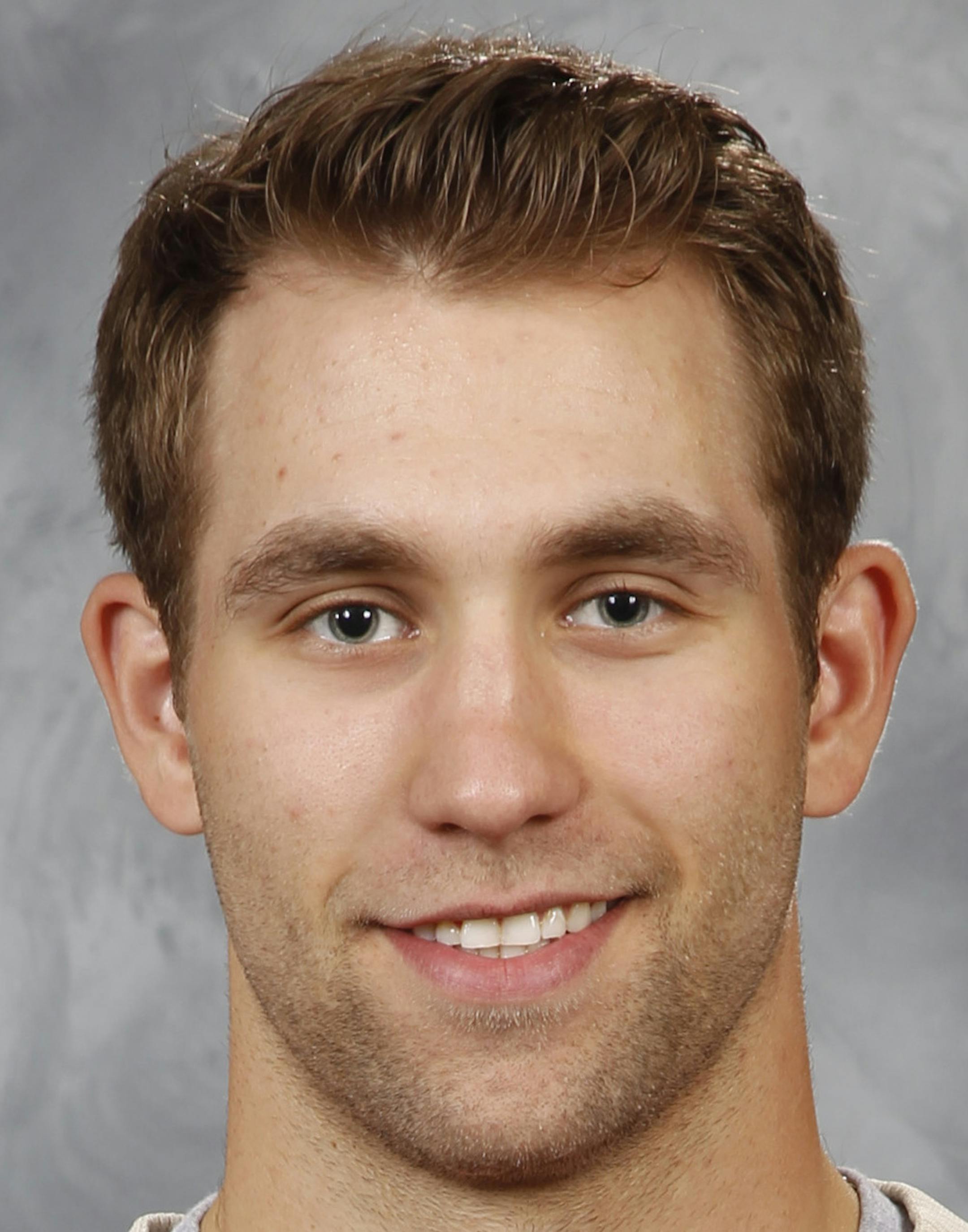ST. PAUL, MN - SEPTEMBER 18: Jason Zucker #16 of the Minnesota Wild poses for his official headshot for the 2014-2015 season on September 18, 2014 at the Xcel Energy Center in St. Paul, Minnesota. (Eric Miller/NHLI via Getty Images) ORG XMIT: 503032693