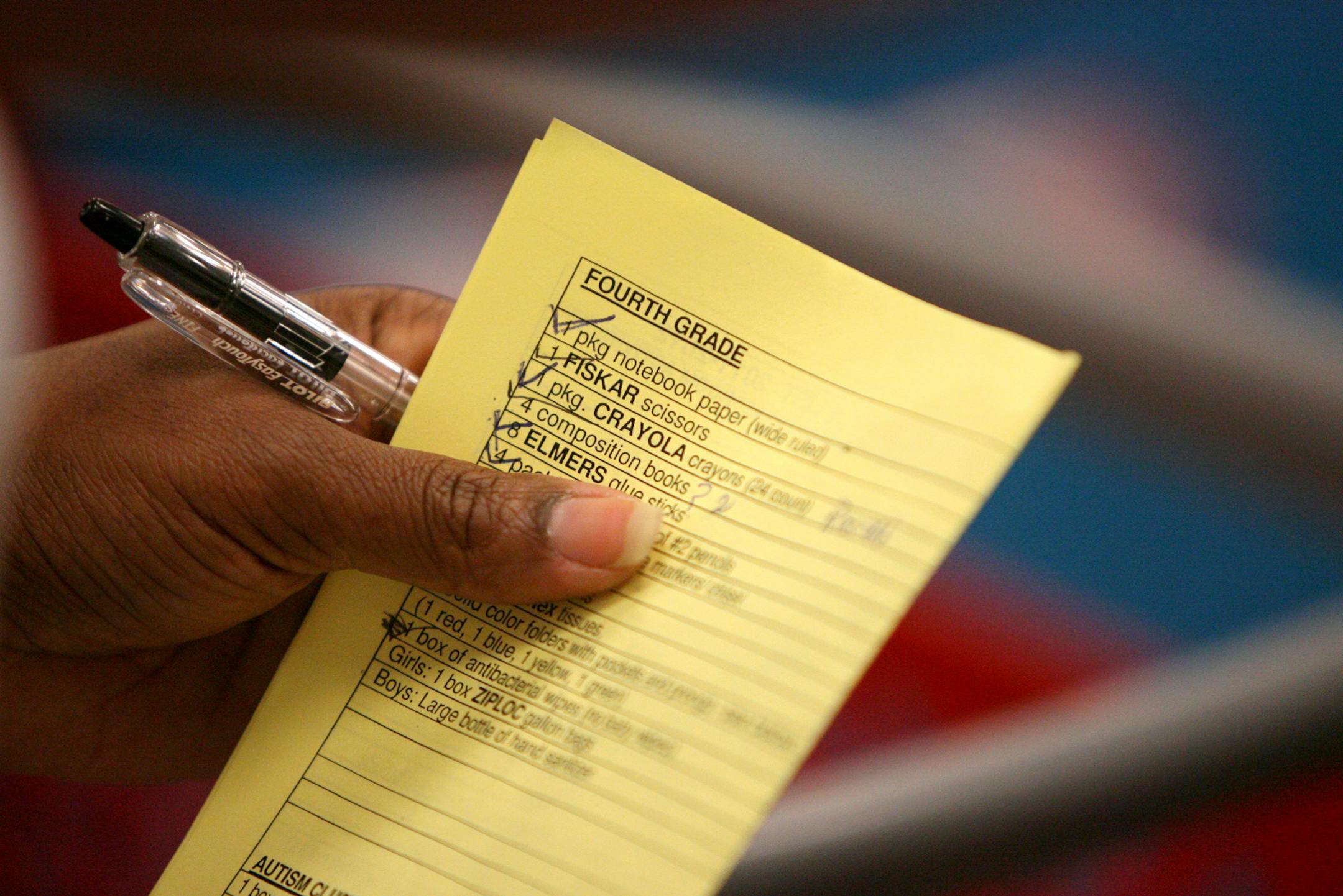 A back-to-school shopping list.