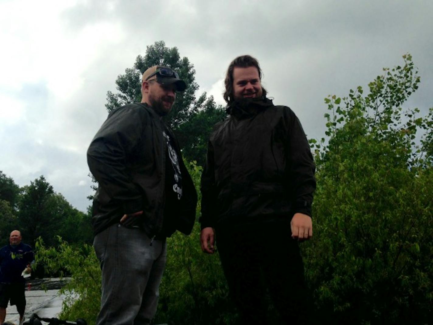 Erick Harcey and Magnus, head out on the water in Lindstrom, Minn.