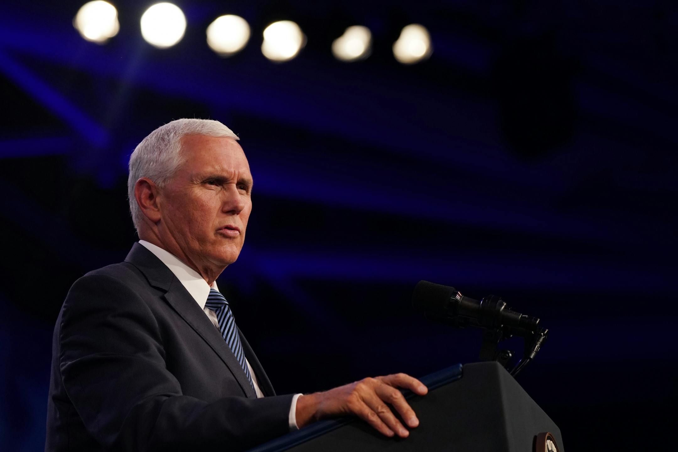 Vice President Mike Pence greeted attendees of the American Legion National Convention before speaking Thursday.