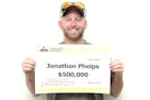Jonathan Phelps of Byron, Minn., is a double winner of Minnesota Lottery games