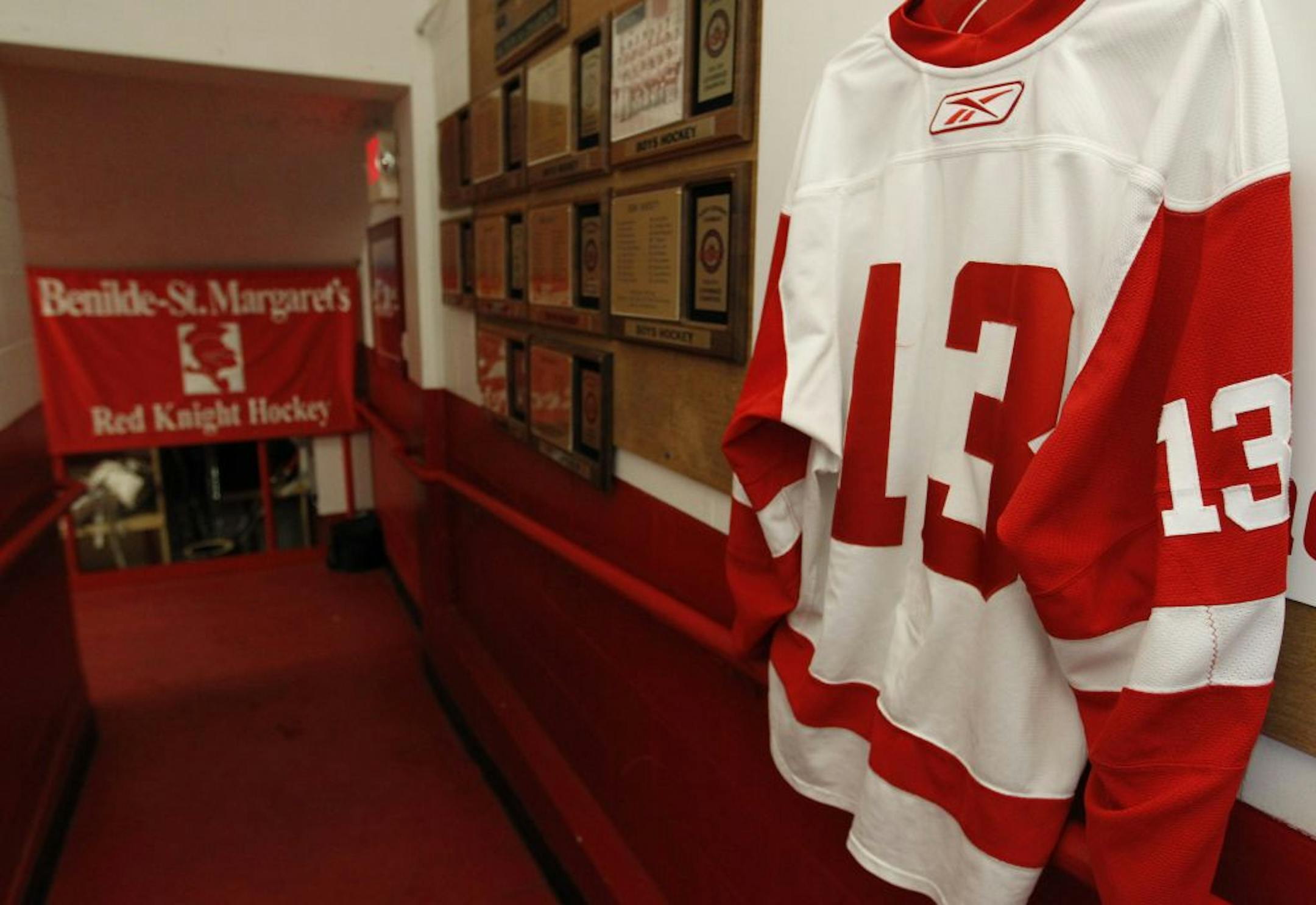 Jack Jablonski's jersey, 13. hung just inside the locker room door Saturday night.