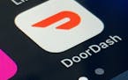 FILE - The DoorDash app is shown on a smartphone on Feb. 27, 2020, in New York.