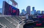 The Minnesota Twins unveil their new scoreboard Tuesday, March 28, 2023 at Target Field in Minneapolis. ] ANTHONY SOUFFLE • anthony.souffle@startrib