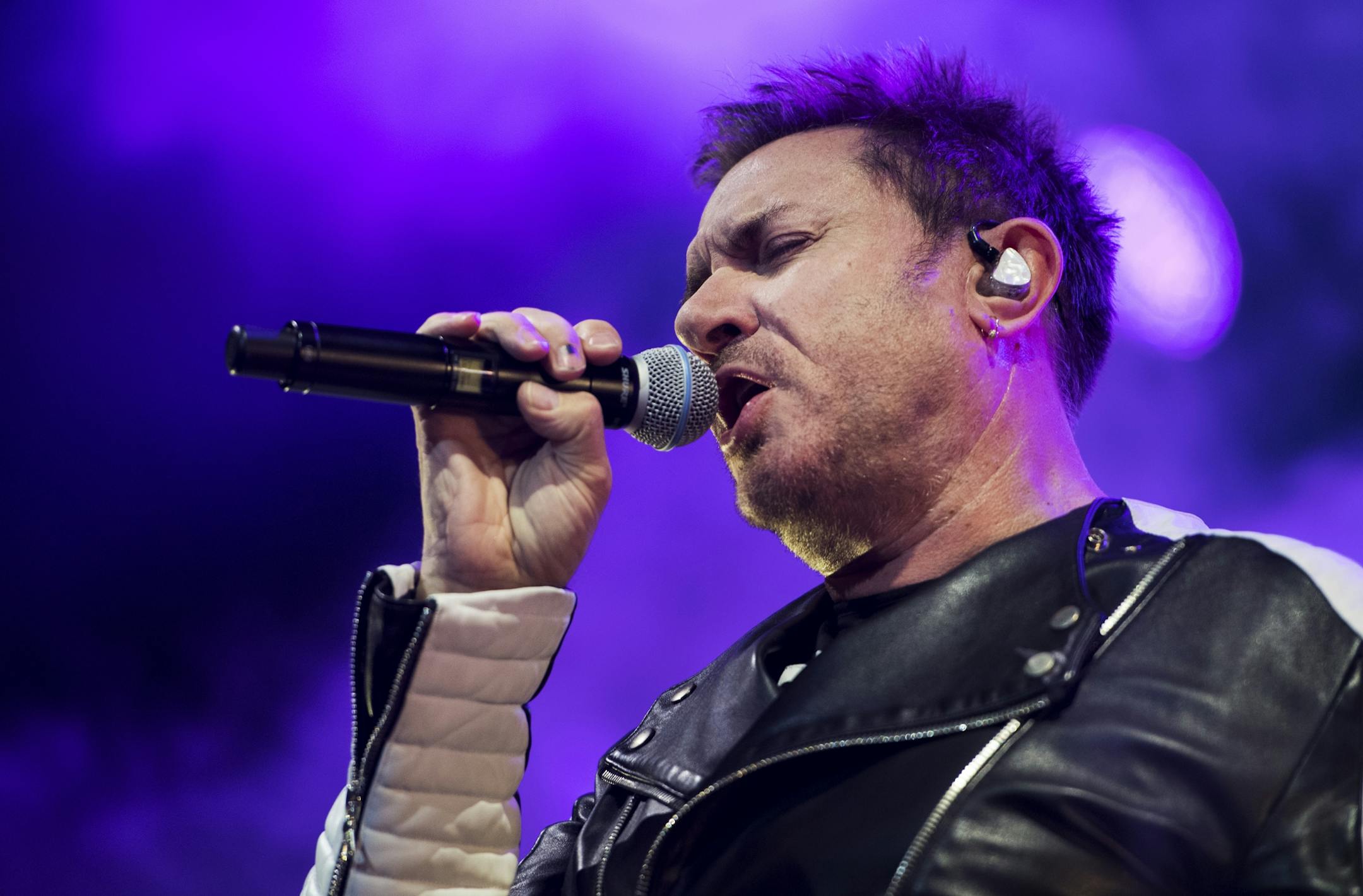 Simon Le Bon sang with Duran Duran at the Xcel Energy Center on Saturday night.