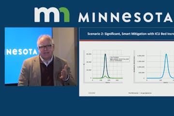 Gov. Tim Walz spoke to the State of Minnesota in a livestream video Wednesday.