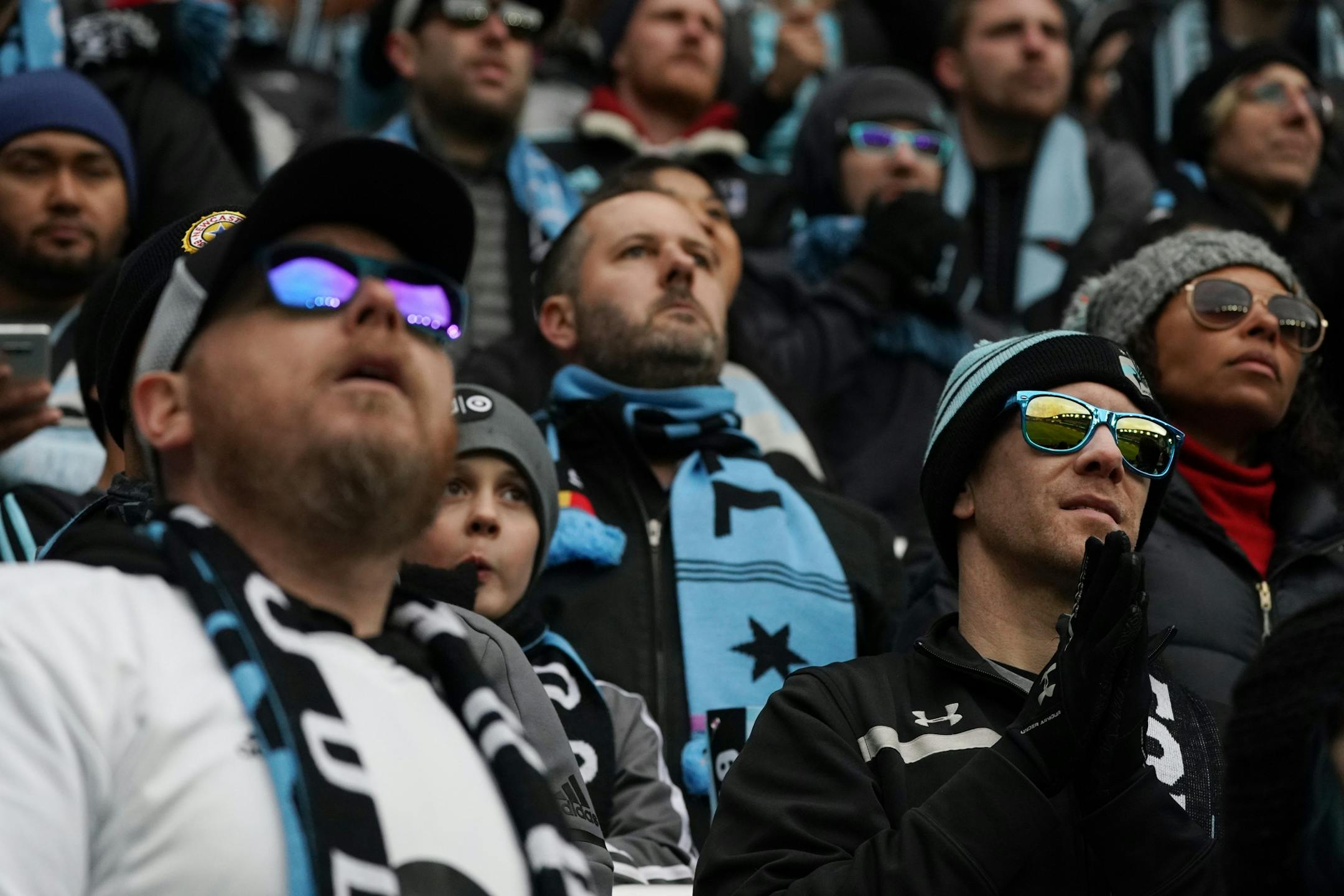 Minnesota United watched from the stands late in the second half.