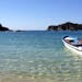 935: A boat in a quiet bay, where snorkelers visit, in Huatulco, Mexico. ] PAM LOUWAGIE