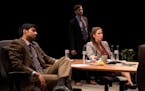 Nikhil Pandey, Peter Christian Hansen and Katherine Kupiecki in "Ideation" at Gremlin Theatre.
credit: Alyssa Kristine