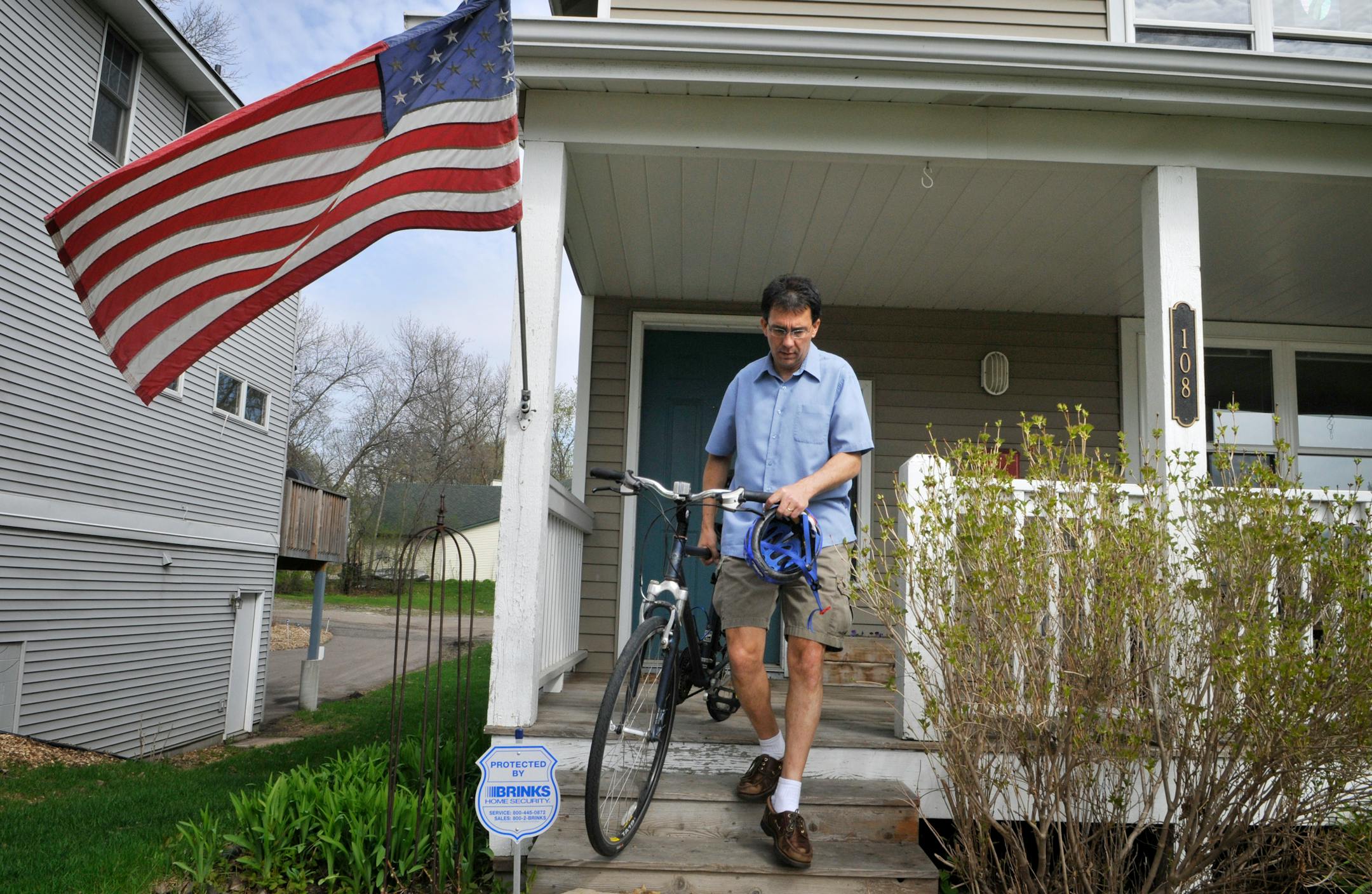 Rick Carter, senior VP of LHB Inc., bicycles from his Minneapolis home to his office. His home incorporates a lot of green technology.