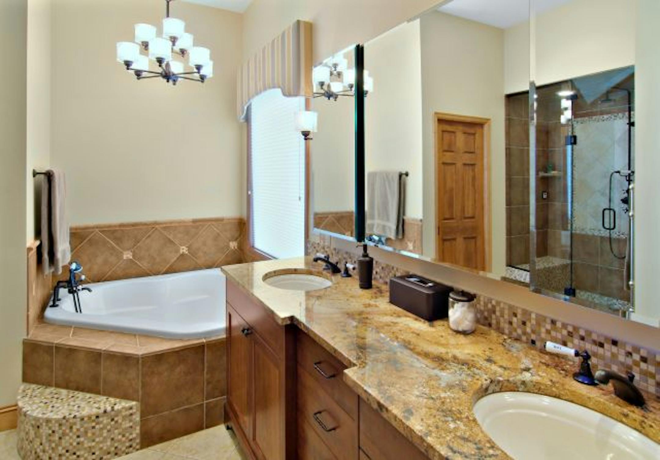 After: Master bathroom now has spa-like features