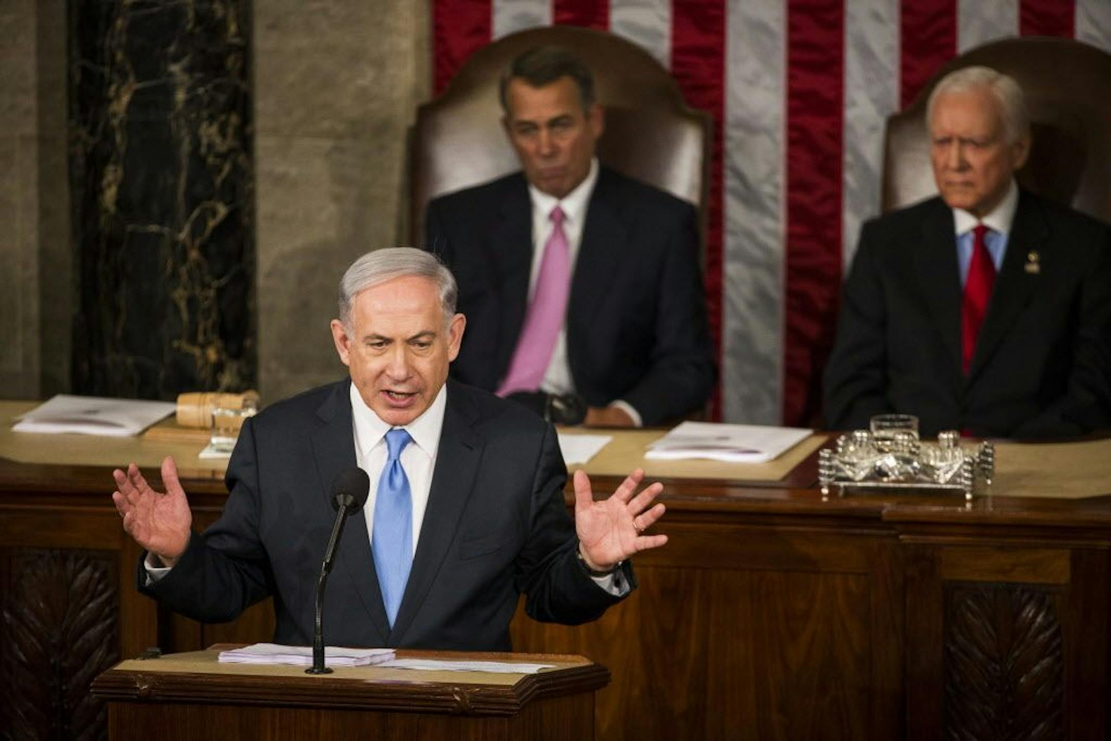 Prime Minister Benjamin Netanyahu of Israel addresses a joint session of Congress in the Capitol Building in Washington, March 3, 2015.