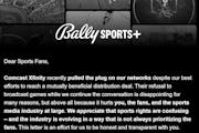 Part of a letter Bally Sports has been sending to fans.