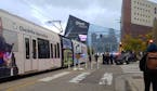 Staff photo by Jessie Van Berkel: A light-rail train and car collided Friday evening in downtown Minneapolis.