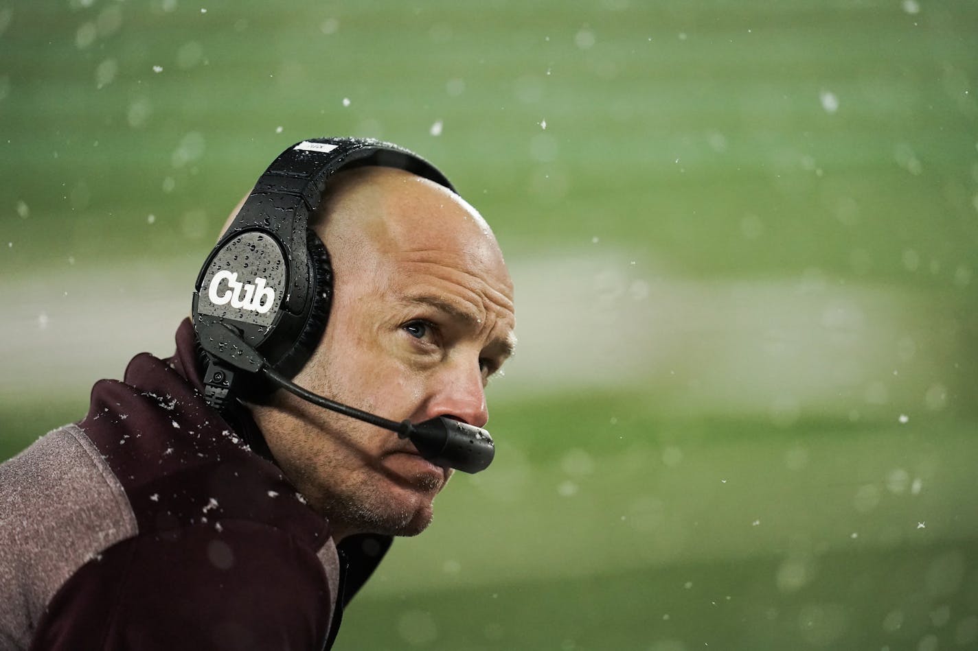 Gophers head coach PJ Fleck looked on as the fourth quarter came to a close. The Badgers defeated Minnesota 38-17.