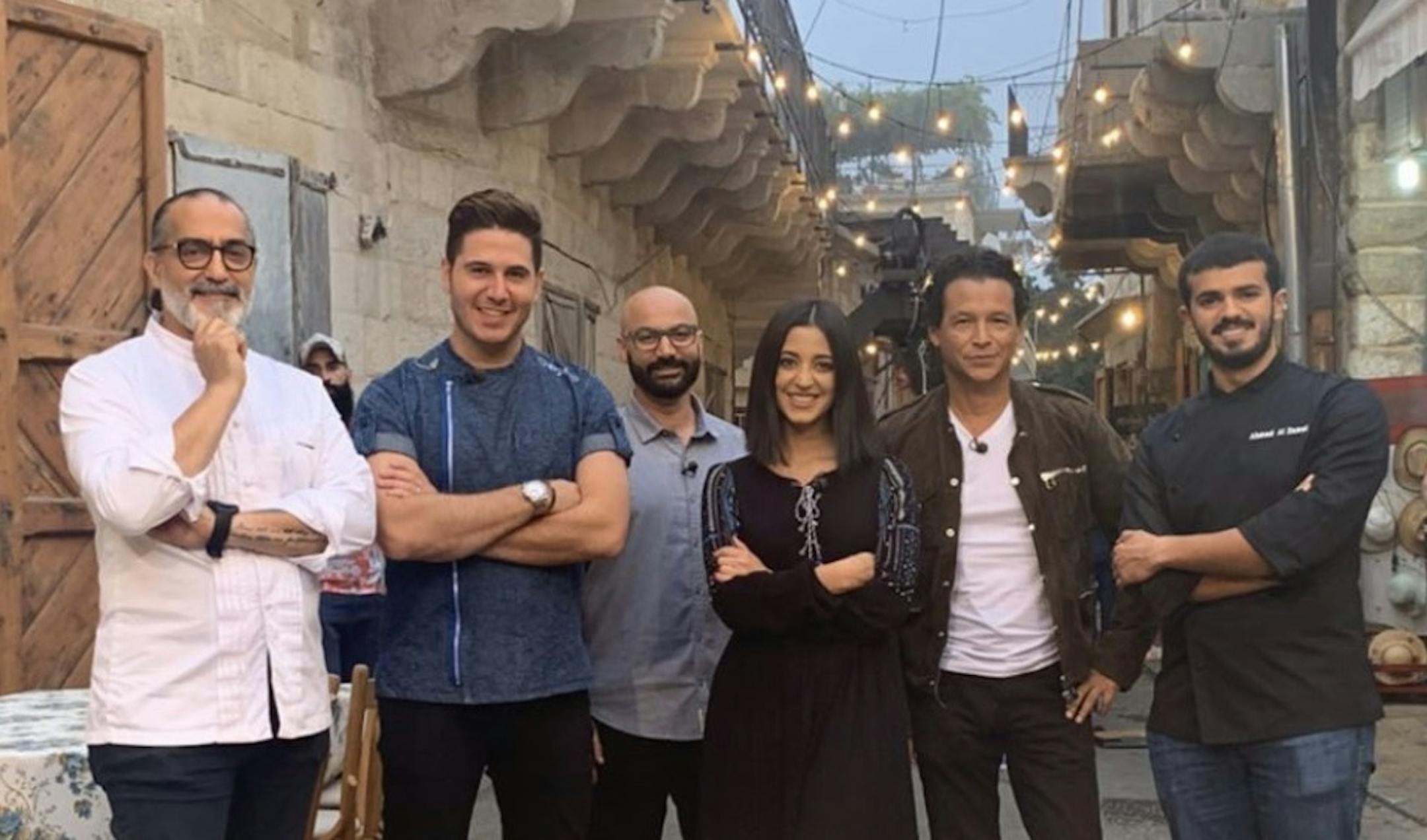 Sameh Wadi, third from left, in Lebanon for the filming of "Top Chef Middle East"