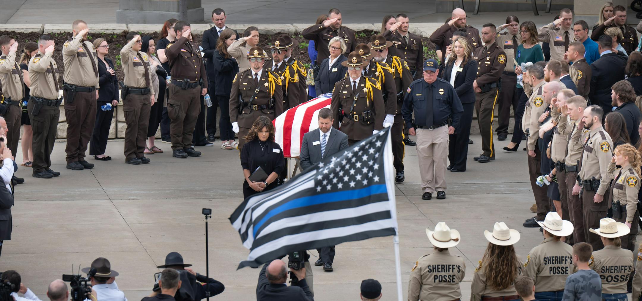 Over a thousand law enforcement officers from around the U.S. gathered for Funeral services for St. Croix County Sheriff's Deputy Kaitie Leising who was shot and killed on Saturday evening Friday, May 12, 2023  Hudson, Wis.