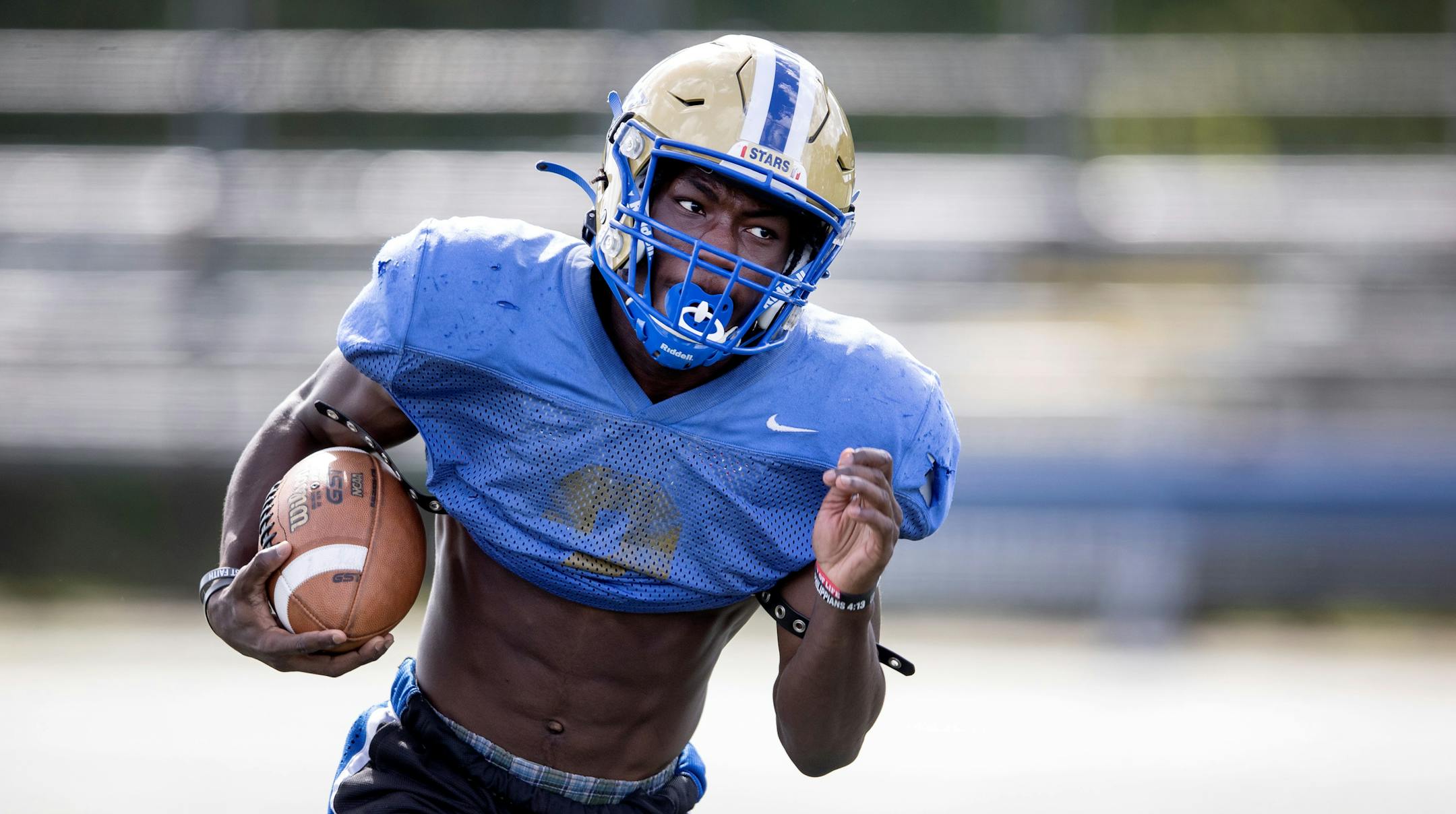 Holy Angels running back Emmett Johnson.