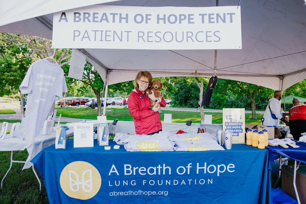 The A Breath of Hope booth at the Lung Run/Walk Twin Cities.