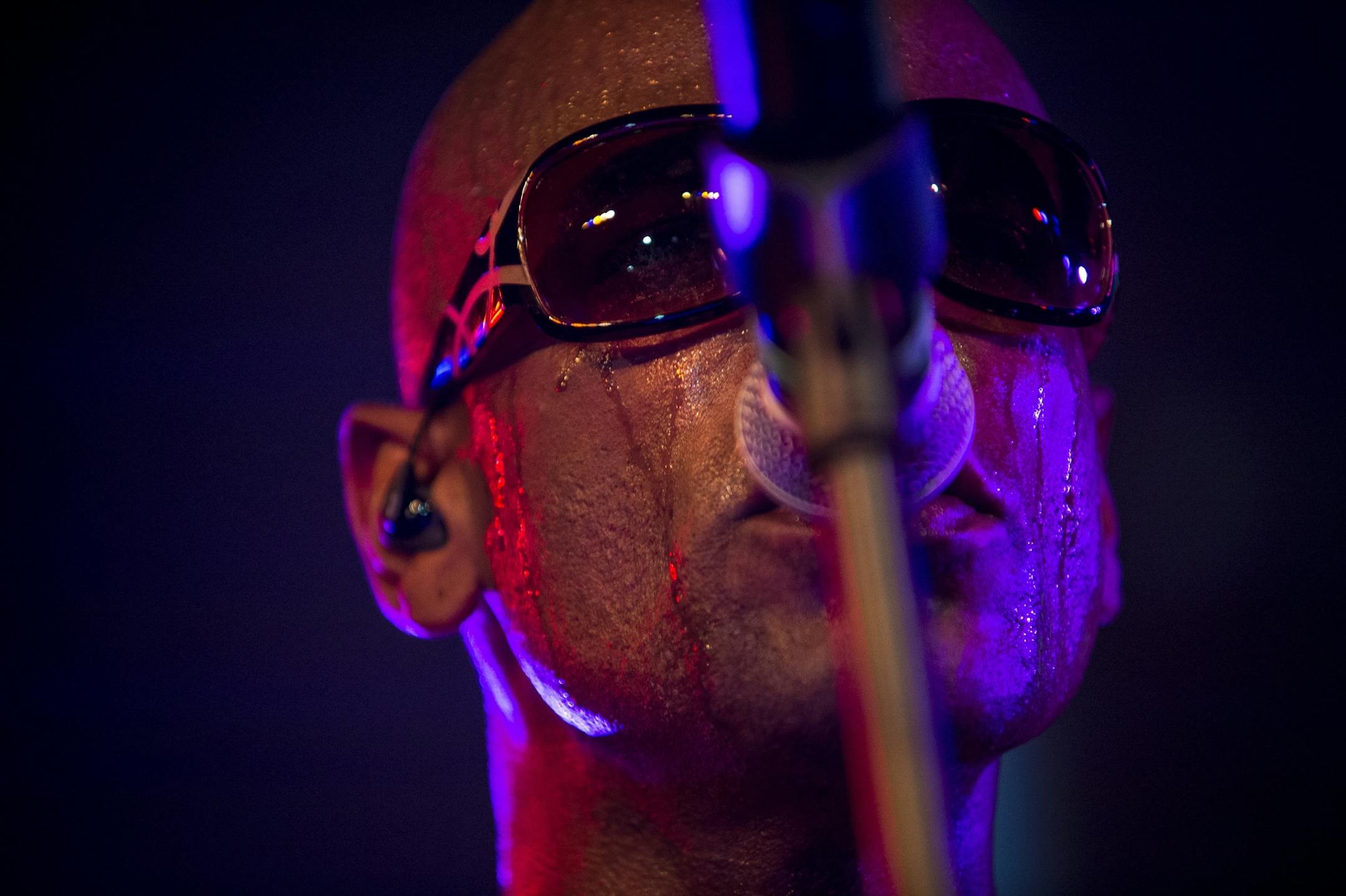 Beads of sweat ran down the face of New Power Generation frontman, Julius Collins, during Friday night's show.