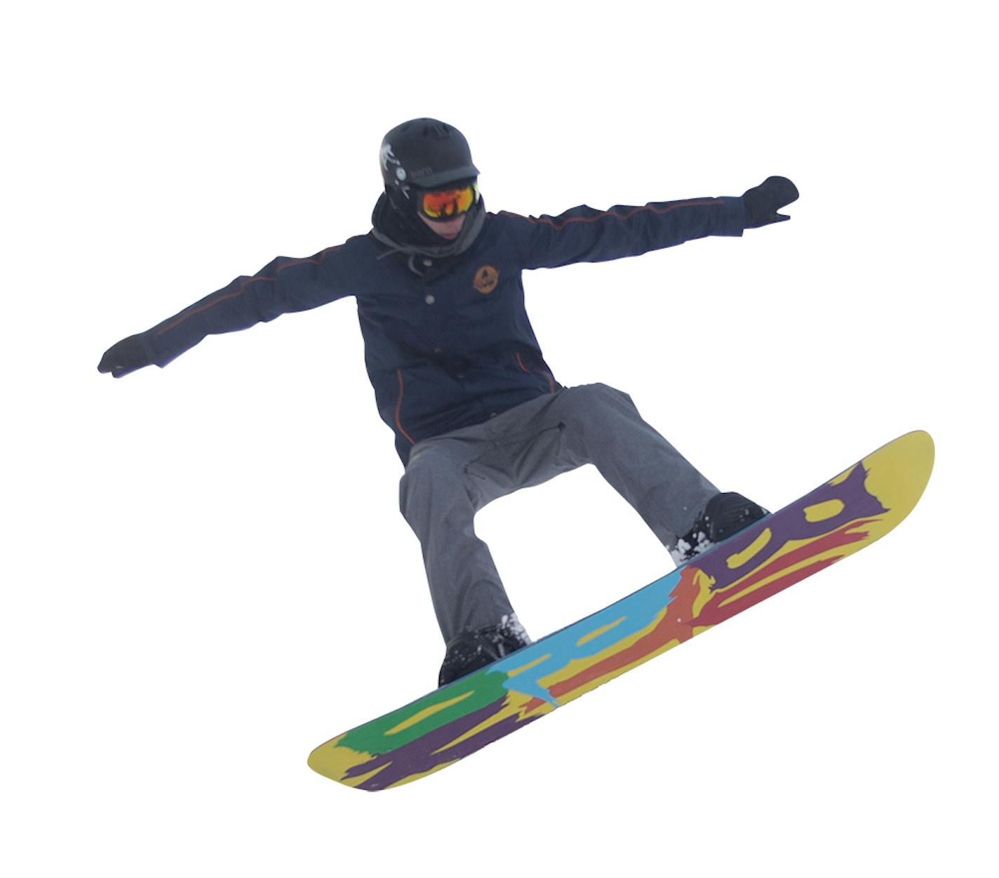 A snowboarder catches air off an obstacle at Afton Alps during opening day Friday afternoon. ] AARON LAVINSKY &#x2022; aaron.lavinsky@startribune.com Afton Alps, the largest ski resort in the Twin Cities area, will officially open for the 2014-15 ski and snowboard season on Friday, Nov. 14, 2014 in Hastings. ORG XMIT: MIN1411141642436879