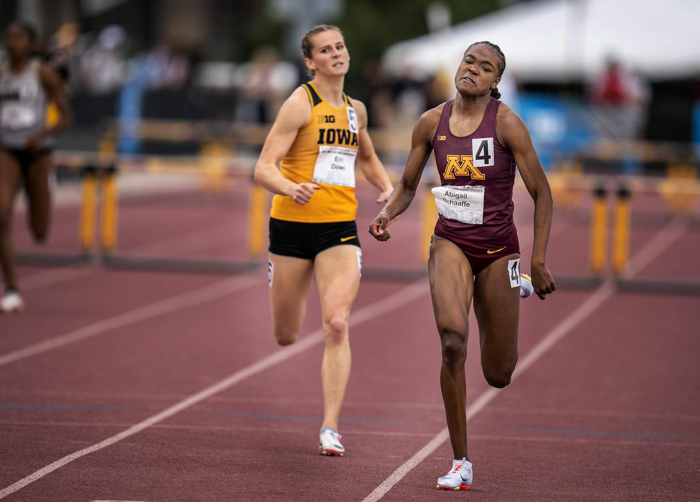 Abigail Schaaffe fished first in the women's 400m hurdlesin Minneapolis, Minn., on Sunday, May 15, 2022.