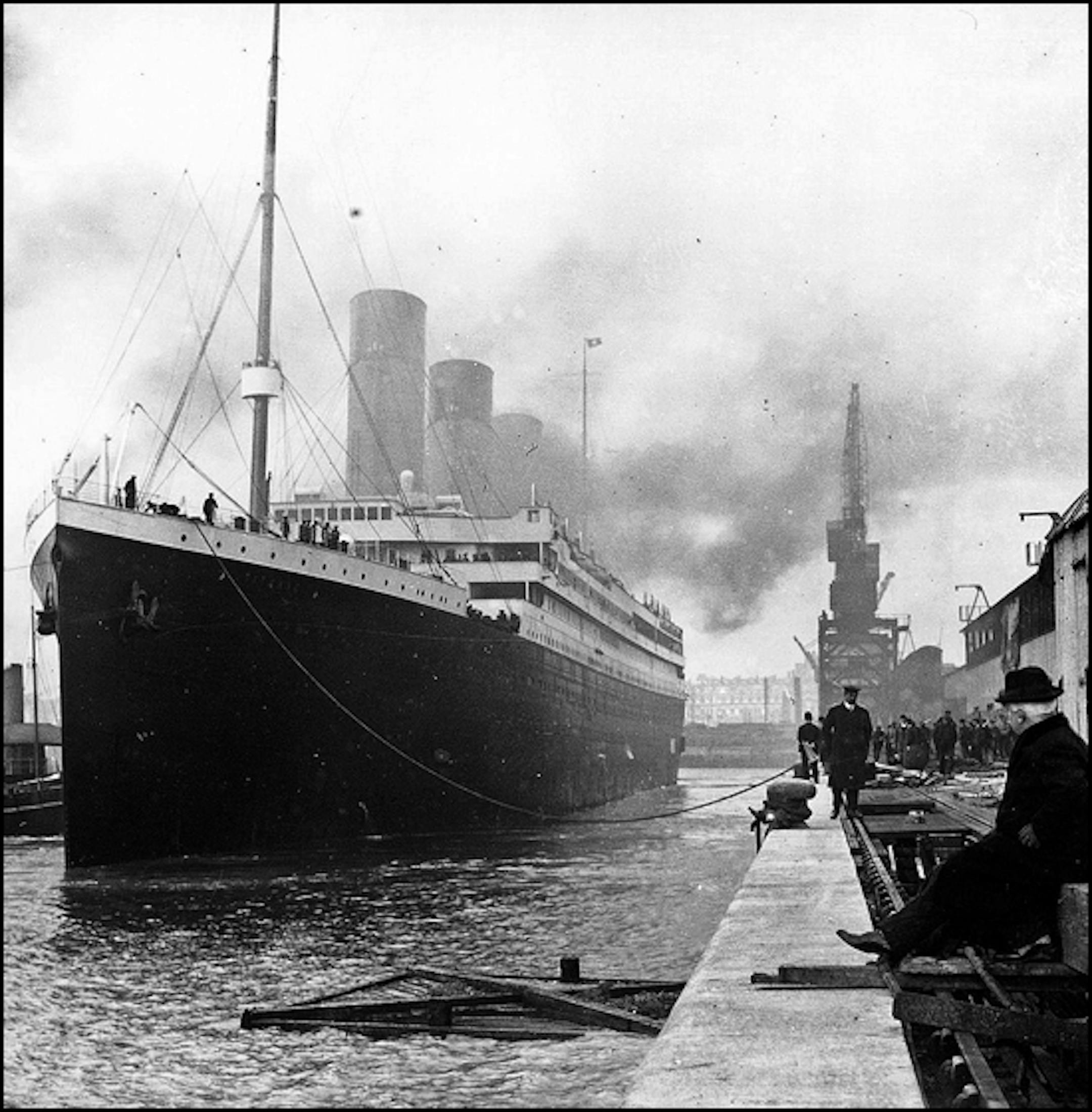 The Titanic in Southampton, April 1912