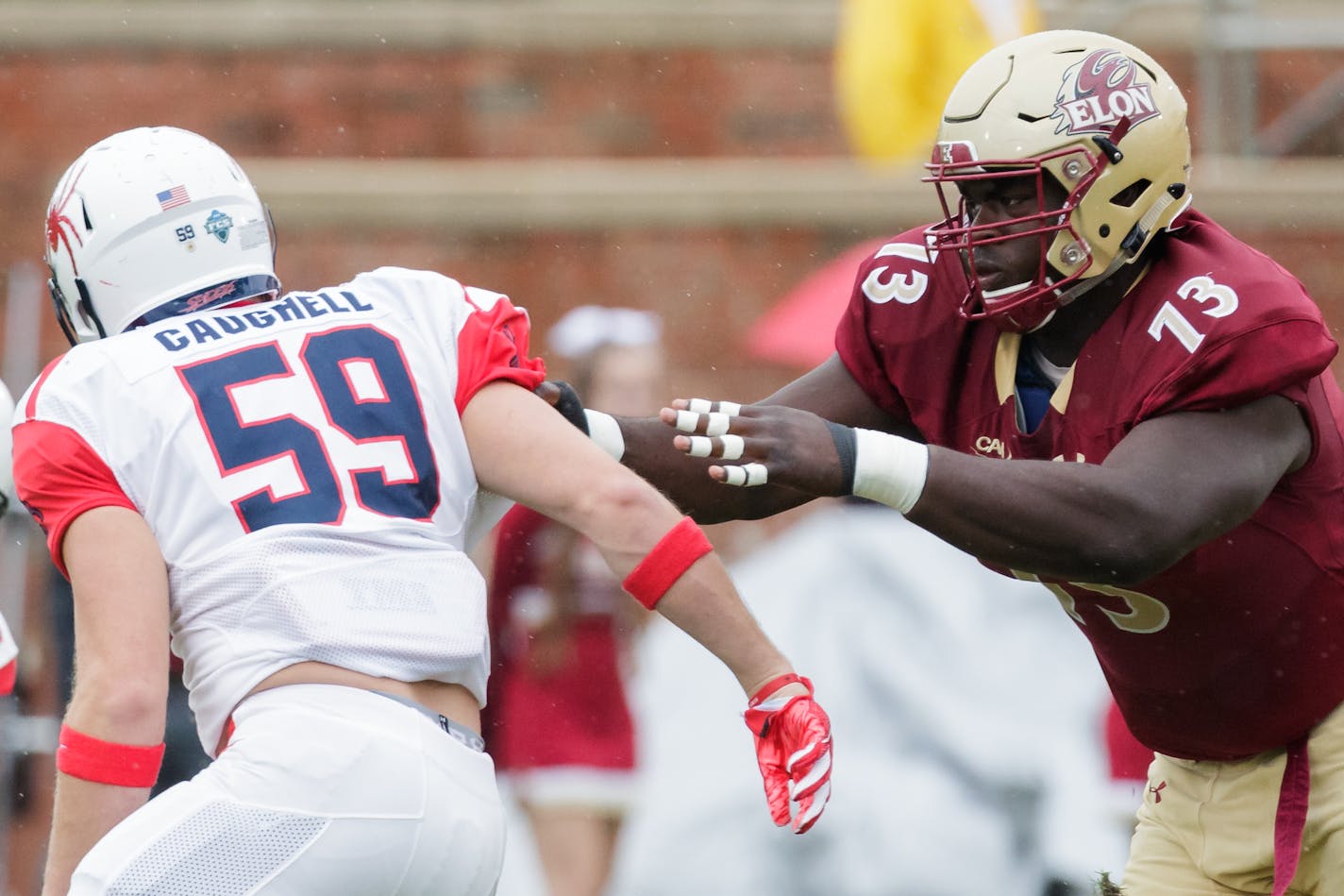 Elon takes on Richmond in CAA conference football action at Rhodes Stadium on Saturday, October 20, 2018 in Elon, North Carolina.Elon football takes on Richmond on Saturday, October 20, 2018, at Rhodes Stadium. Photos taken by Tim Cowie of Tim Cowie Photography.Elon football takes on Richmond on Saturday, October 20, 2018, at Rhodes Stadium. Photos taken by Tim Cowie of Tim Cowie Photography.