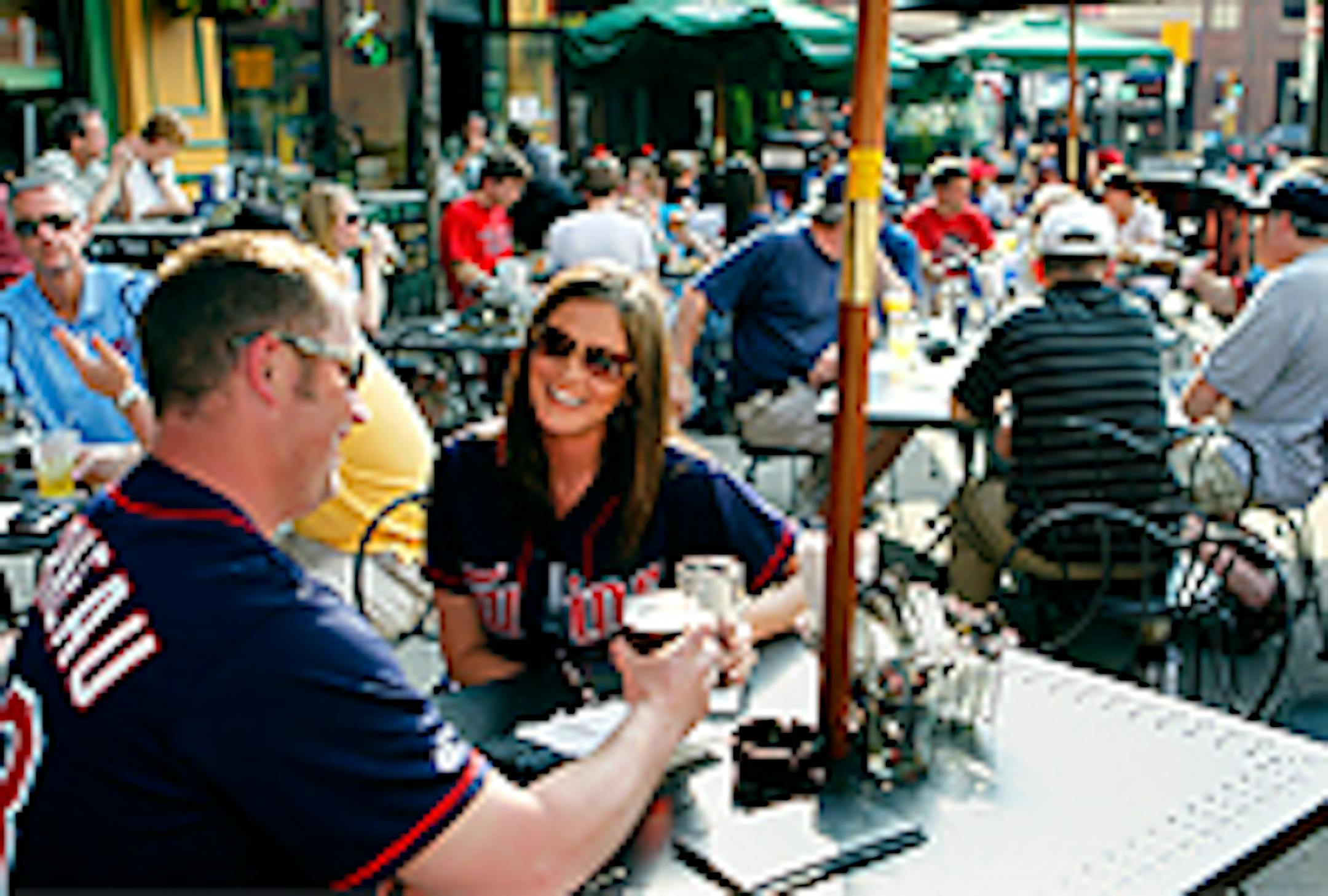 Dan and Angela Wainright of St. Cloud had a drink at O'Donovan's Irish Pub before a Twins game