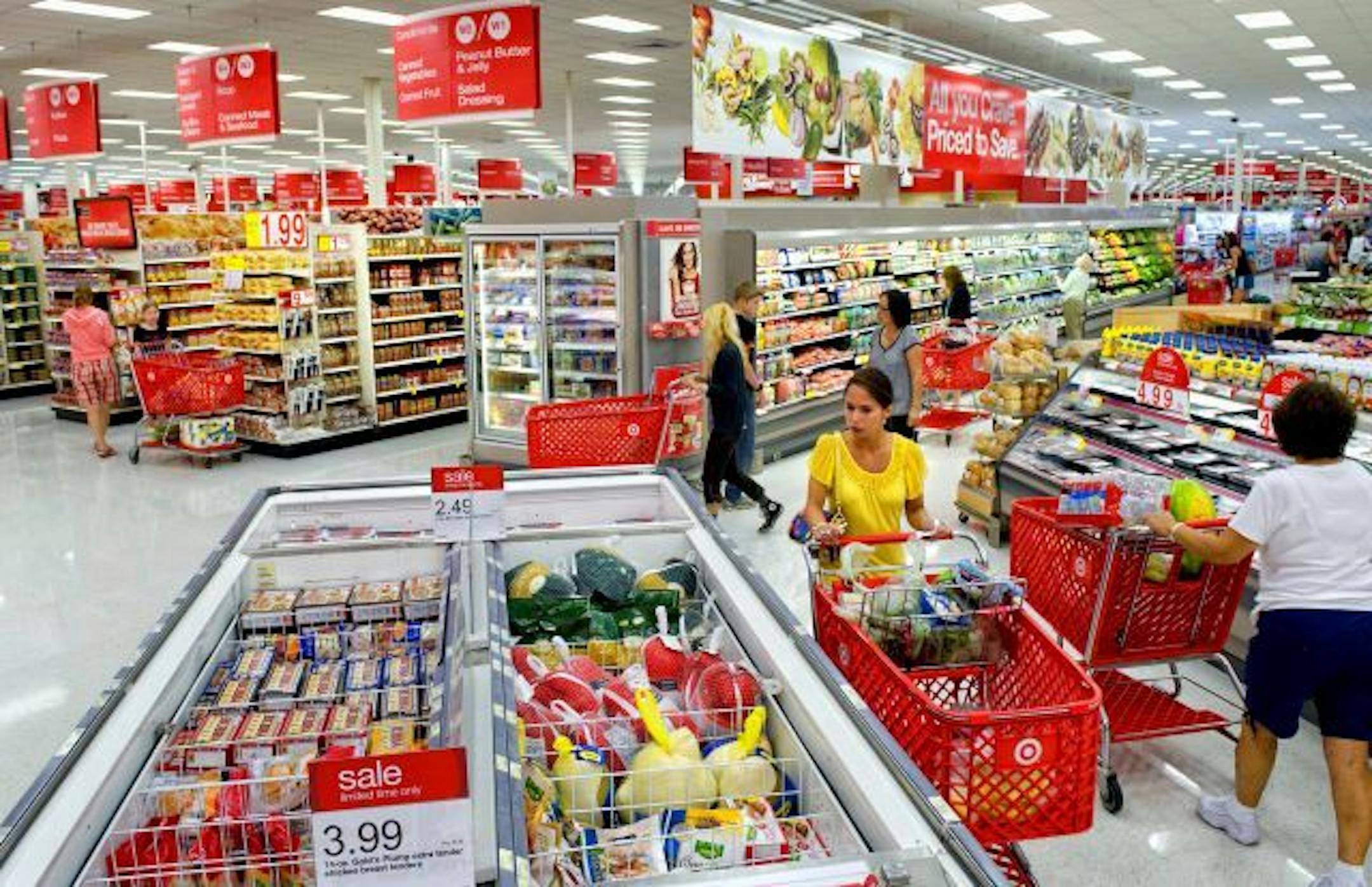 Shoppers at the Edina Super Target.