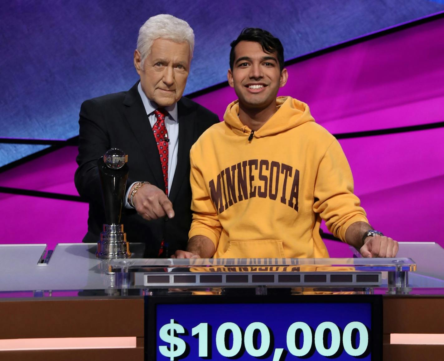 Handout photo: Alex Trebek and Nibir Sarma.