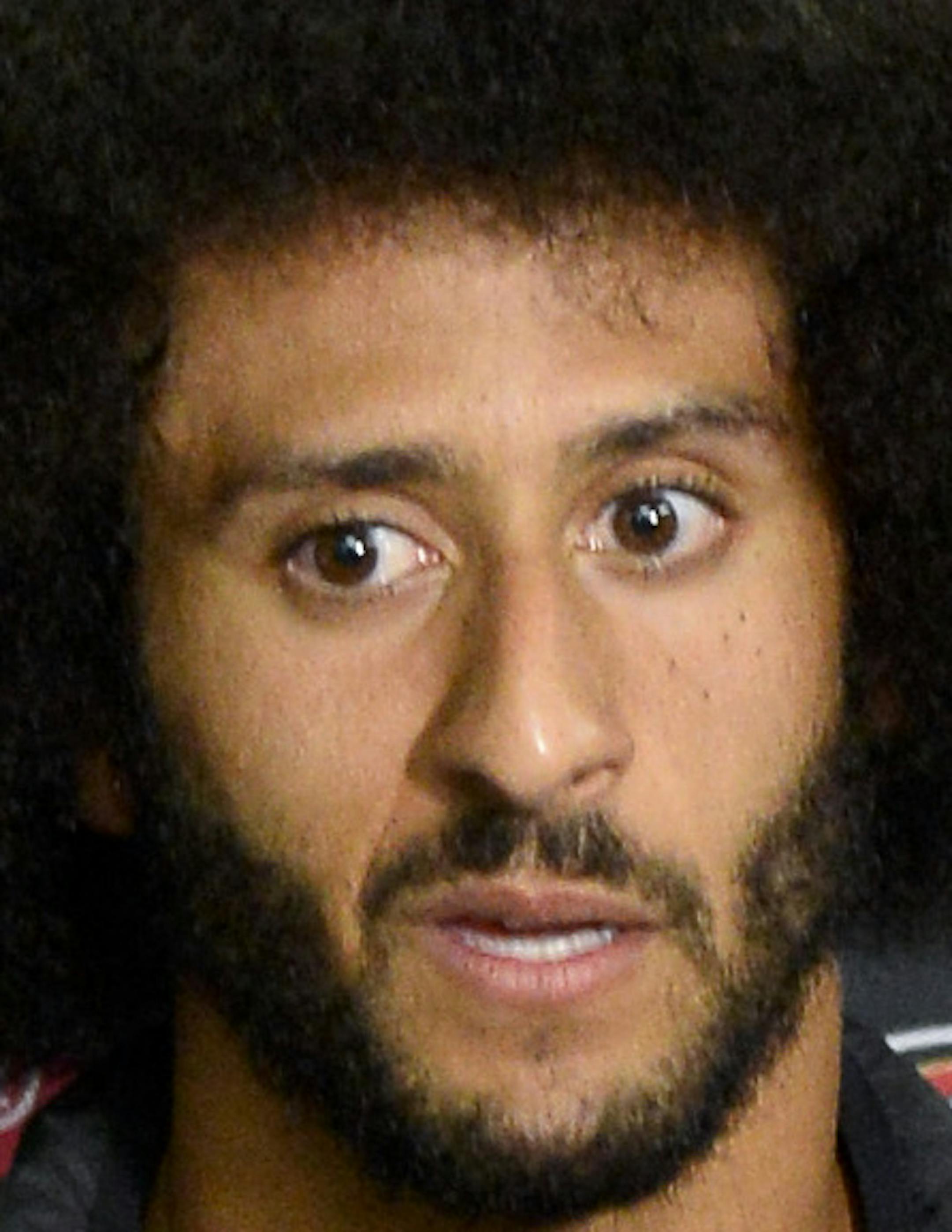 San Francisco 49ers quarterback Colin Kaepernick talks to the media at a news conference an NFL preseason football game against the San Diego Chargers Thursday, Sept. 1, 2016, in San Diego. (AP Photo/Denis Poroy)