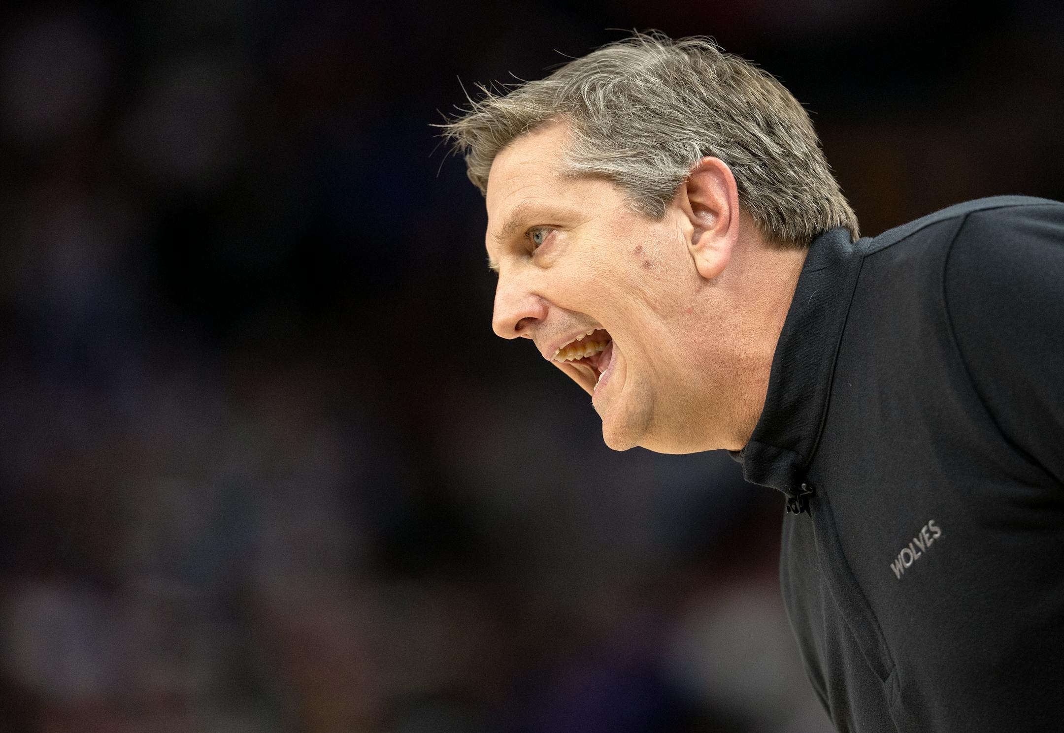 Minnesota Timberwolves head coach Chris Finch in the first quarter.
