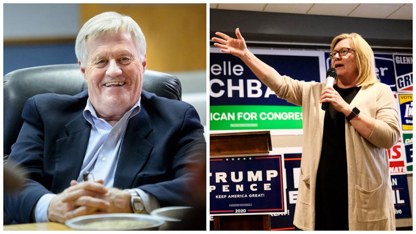 Collin Peterson and Michelle Fischbach debate on Thursday in their race for the Seventh Congressional District seat.