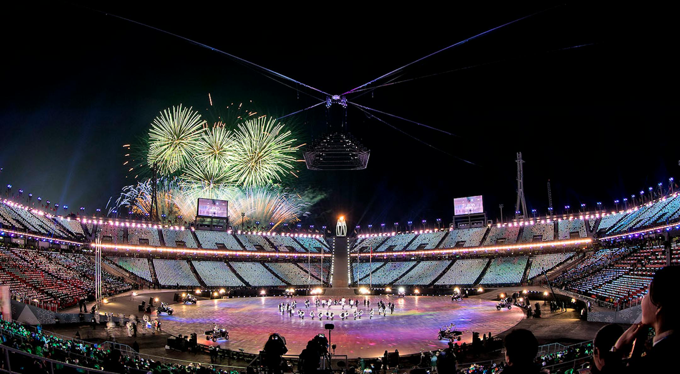 Fireworks at Pyeongchang Olympic Stadium during Closing Ceremony on Sunday.